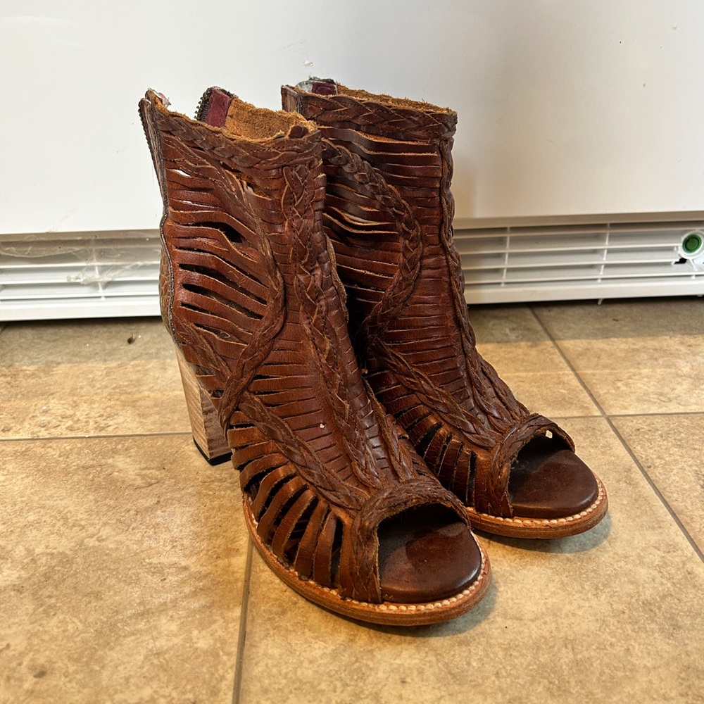 Freebird Brown Leather Women's Ankle Boots